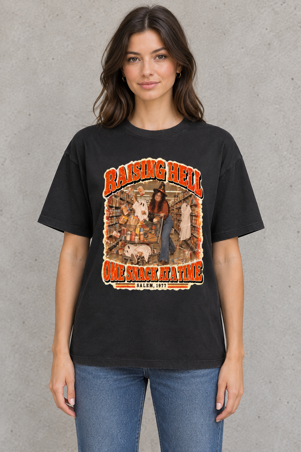 Raising Hell One Snack at a Time Halloween T-Shirt | Cotton