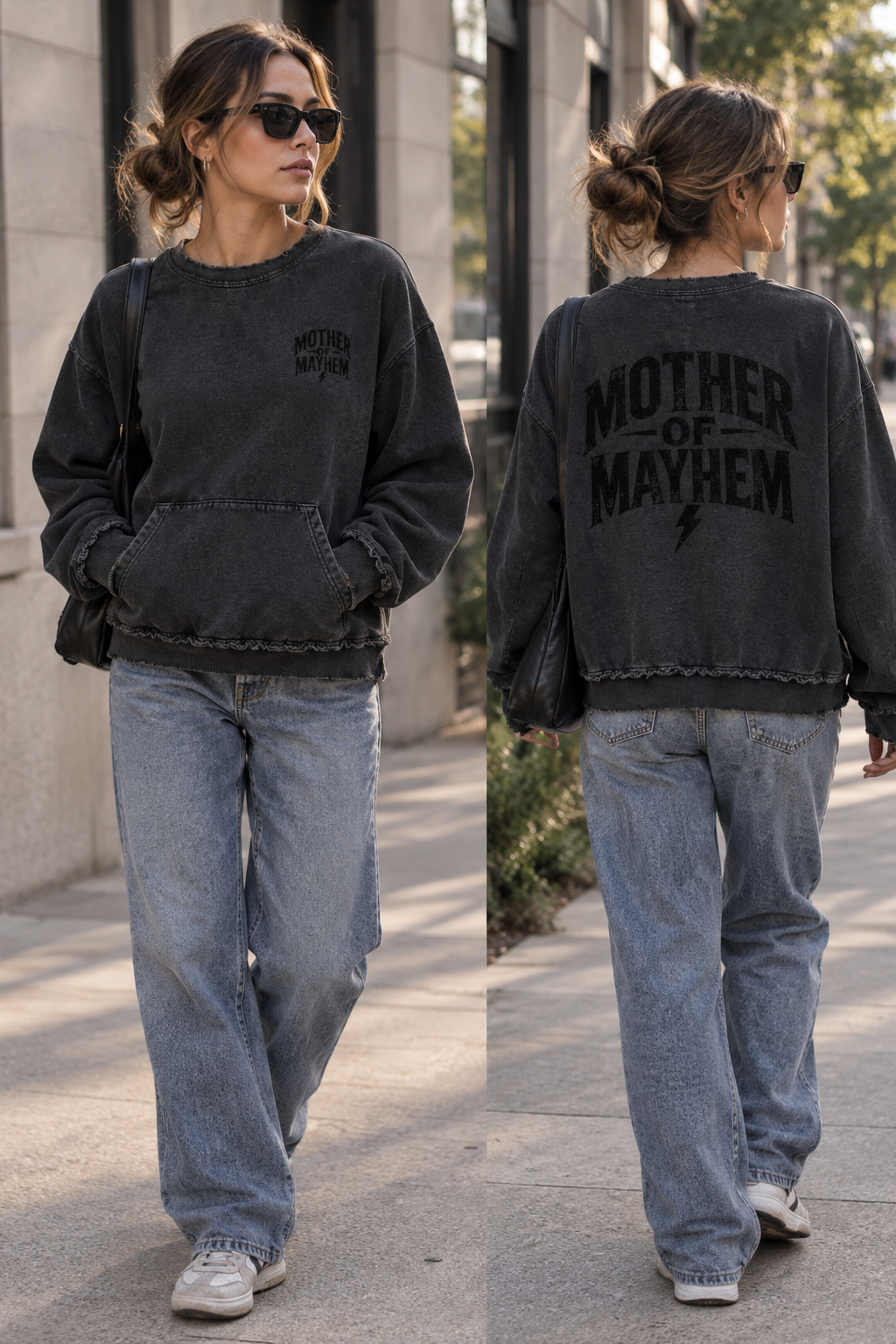 Streetwear mockup with a woman model