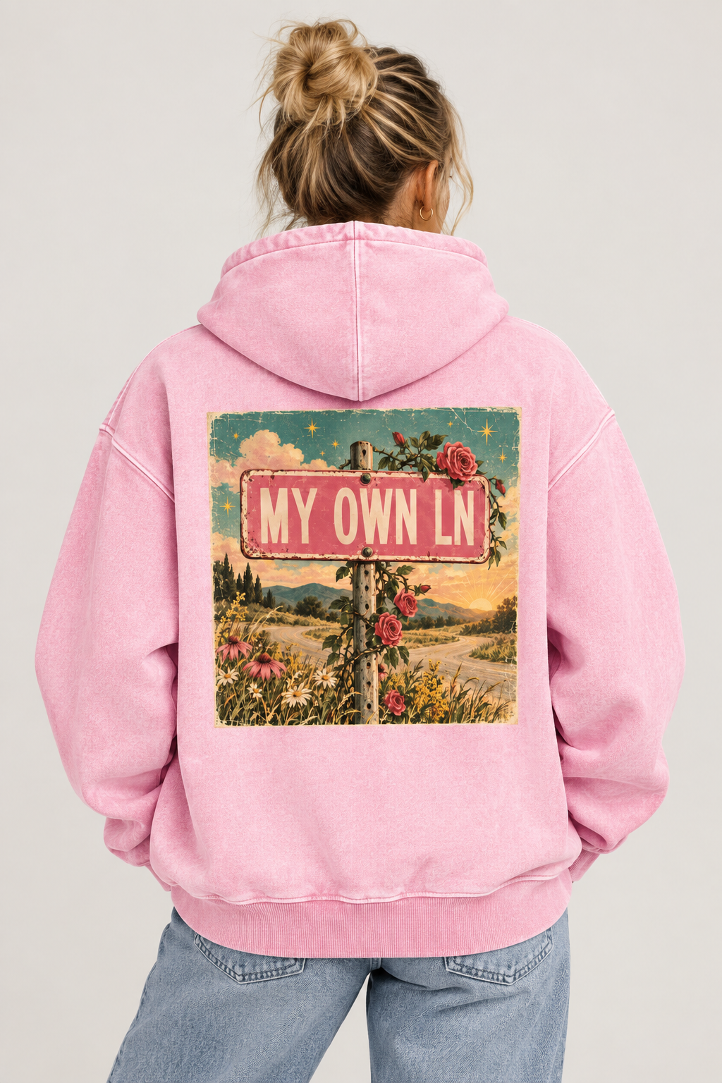 Studio back mockup showing the graphic